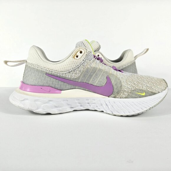Nike React Infinity Run Flyknit 3 Womens 6.5 White Pink Running Shoes DZ3016-100 - Picture 11 of 16